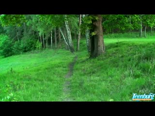 guy and girl in the forest